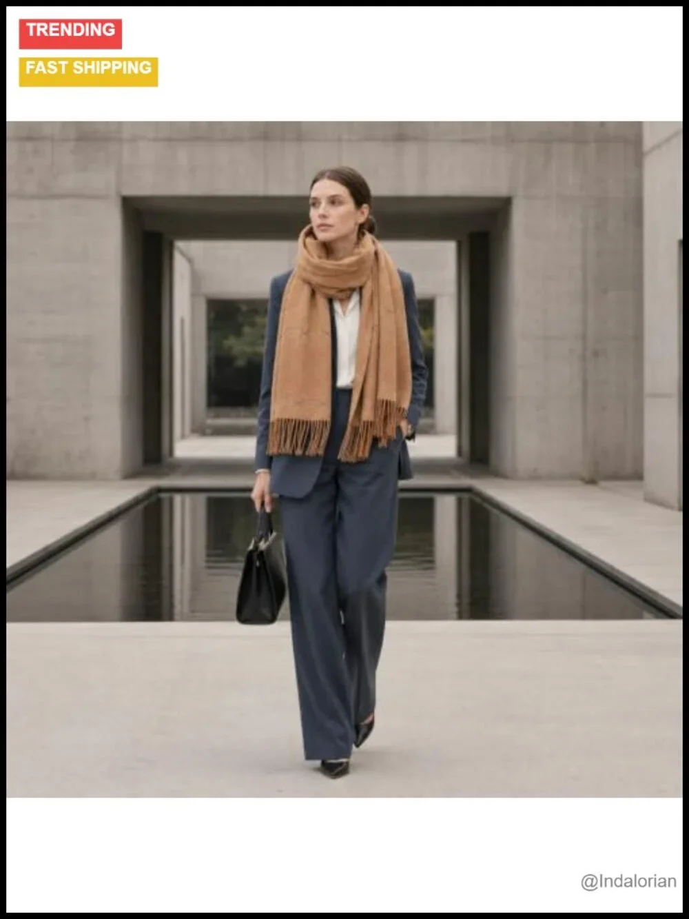 Oversized Tassel Pashmina Shawl Wrap 90% Lamb Wool Fall Winter Scarf